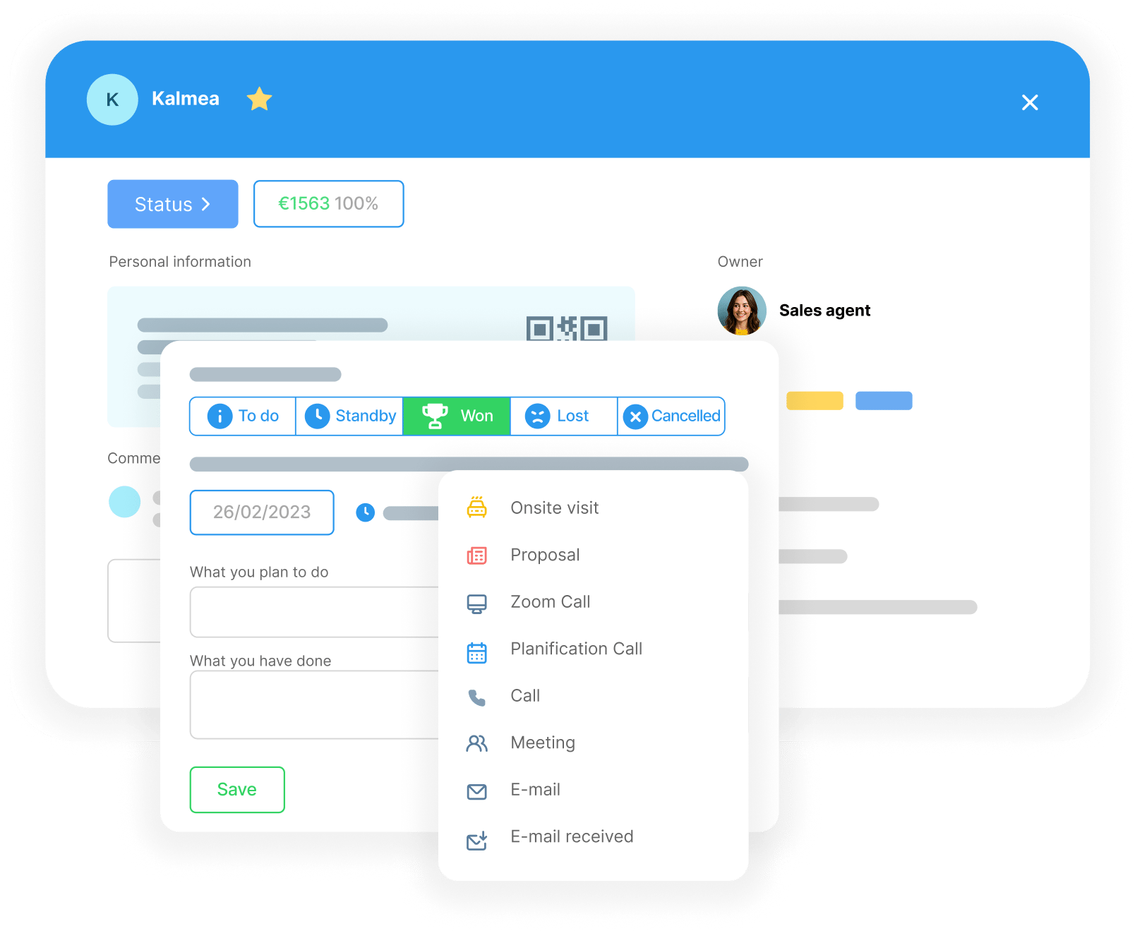 Setting follow up reminders for your leads