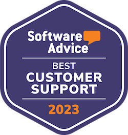 Software Advice best customer support 2023 badge