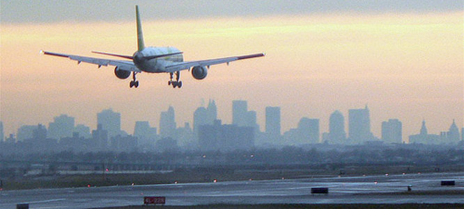 Plane leaving runway in New York