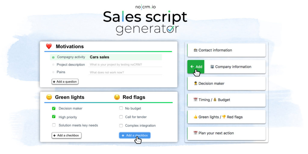 Sales script generator