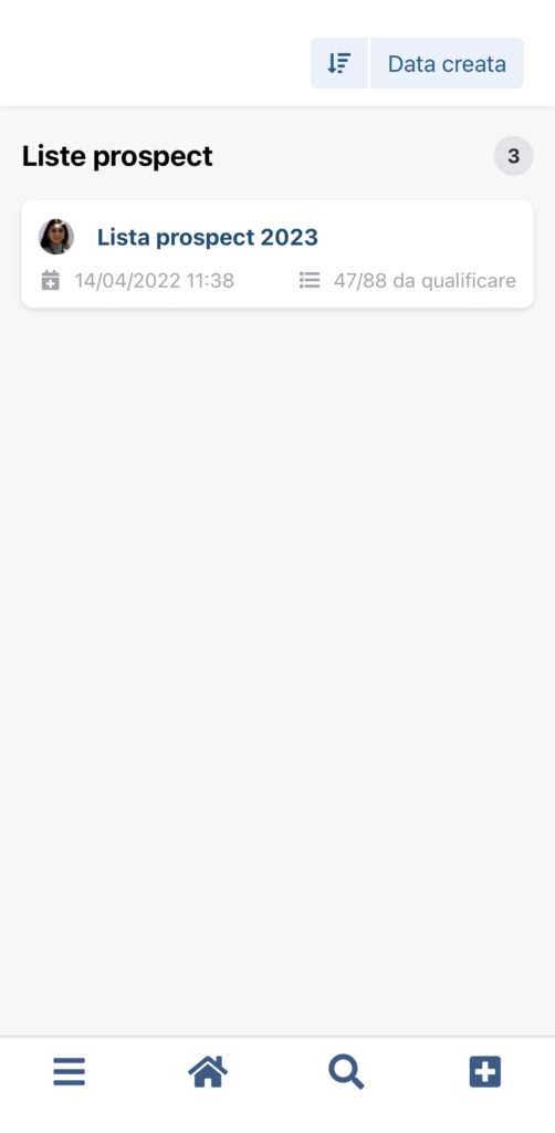 Liste prospect nell'app mobile di noCRM
