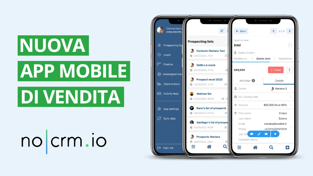 Nuova App Mobile di Vendita di noCRM.io