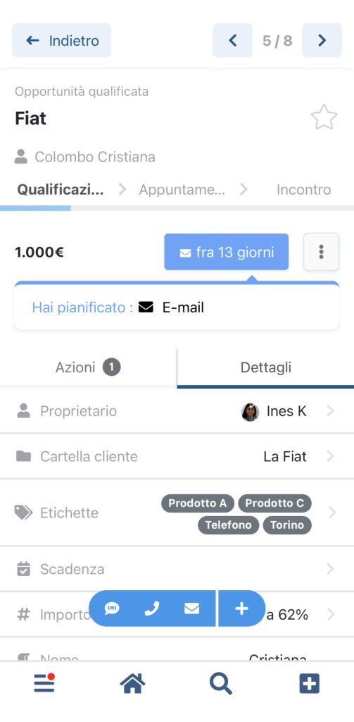 Opportunità 'In Attesa' nell'app mobile di noCRM.io