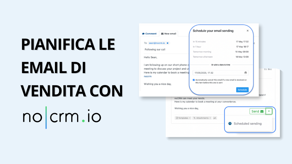 Pianifica le email di vendita