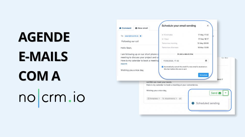 Agende emails com a noCRM