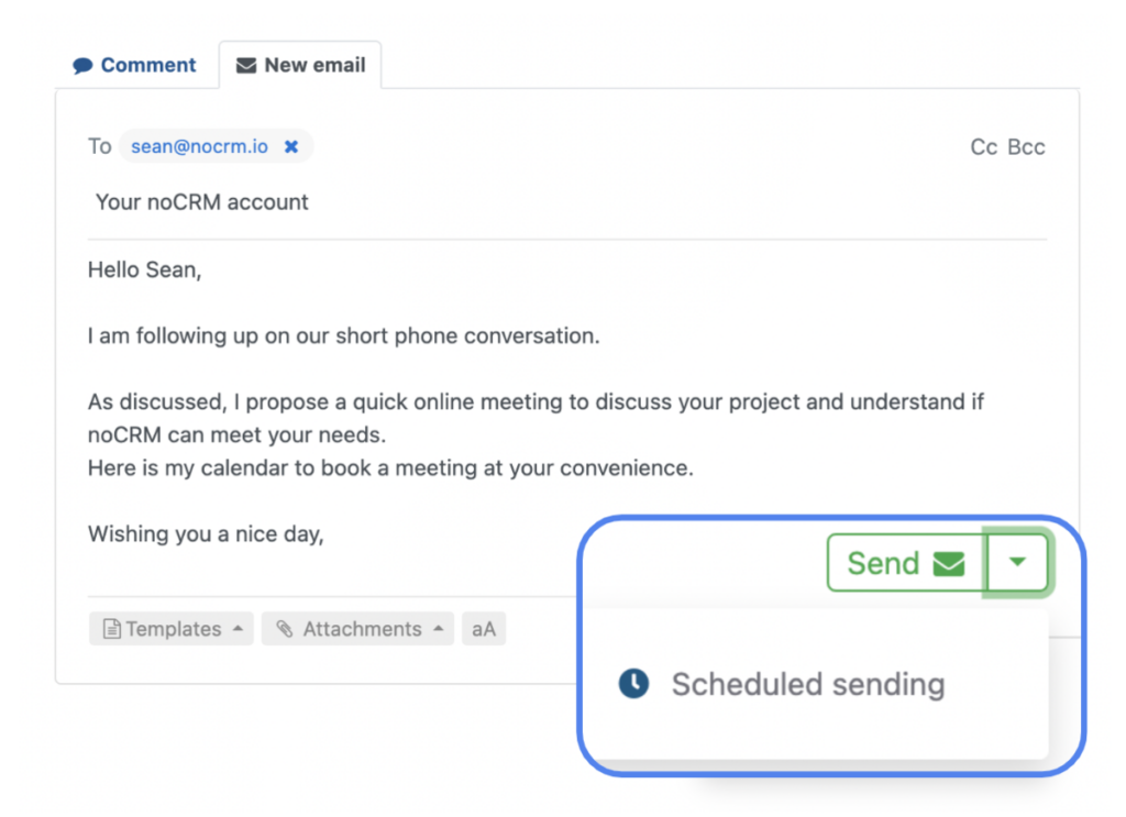 Follow-up email scheduling