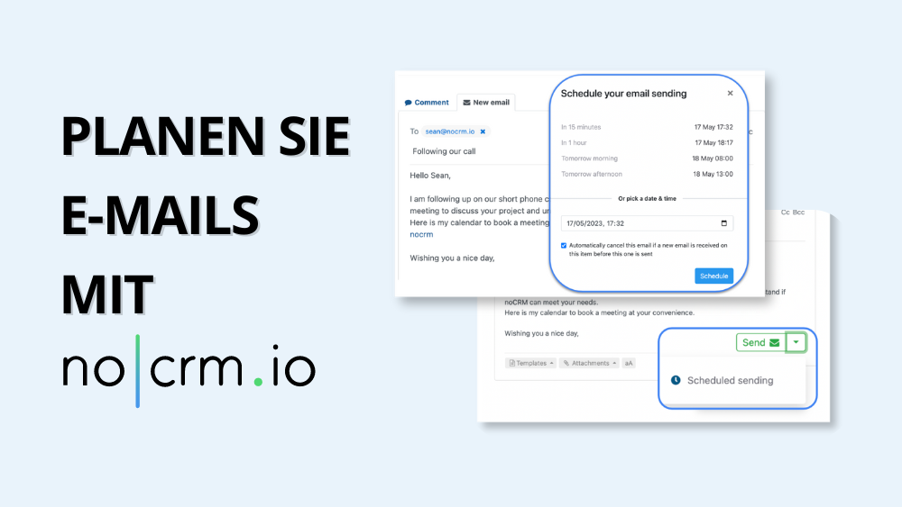 Planen Sie E-Mails mit noCRM.io