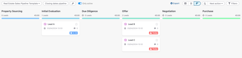 Real Estate Sales Pipeline Template